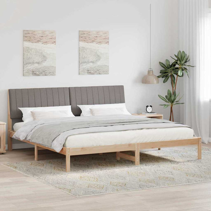 Sengestel med hovedgærde Brun 200 x 200 cm Massiv fyrretræ