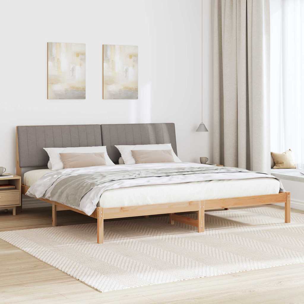 Sengestel med hovedgærde Brun 200 x 200 cm Massiv fyrretræ