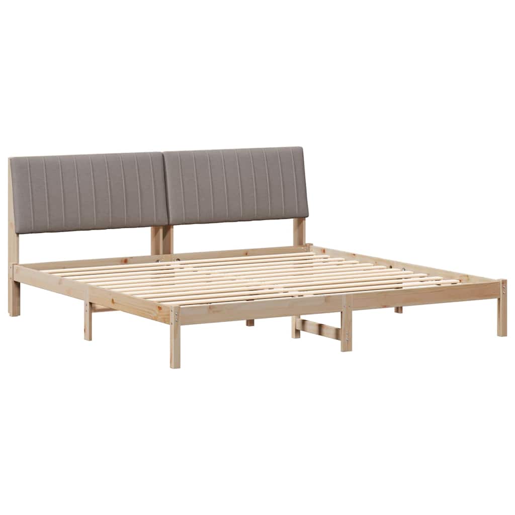 Sengestel med hovedgærde Brun 200 x 200 cm Massiv fyrretræ