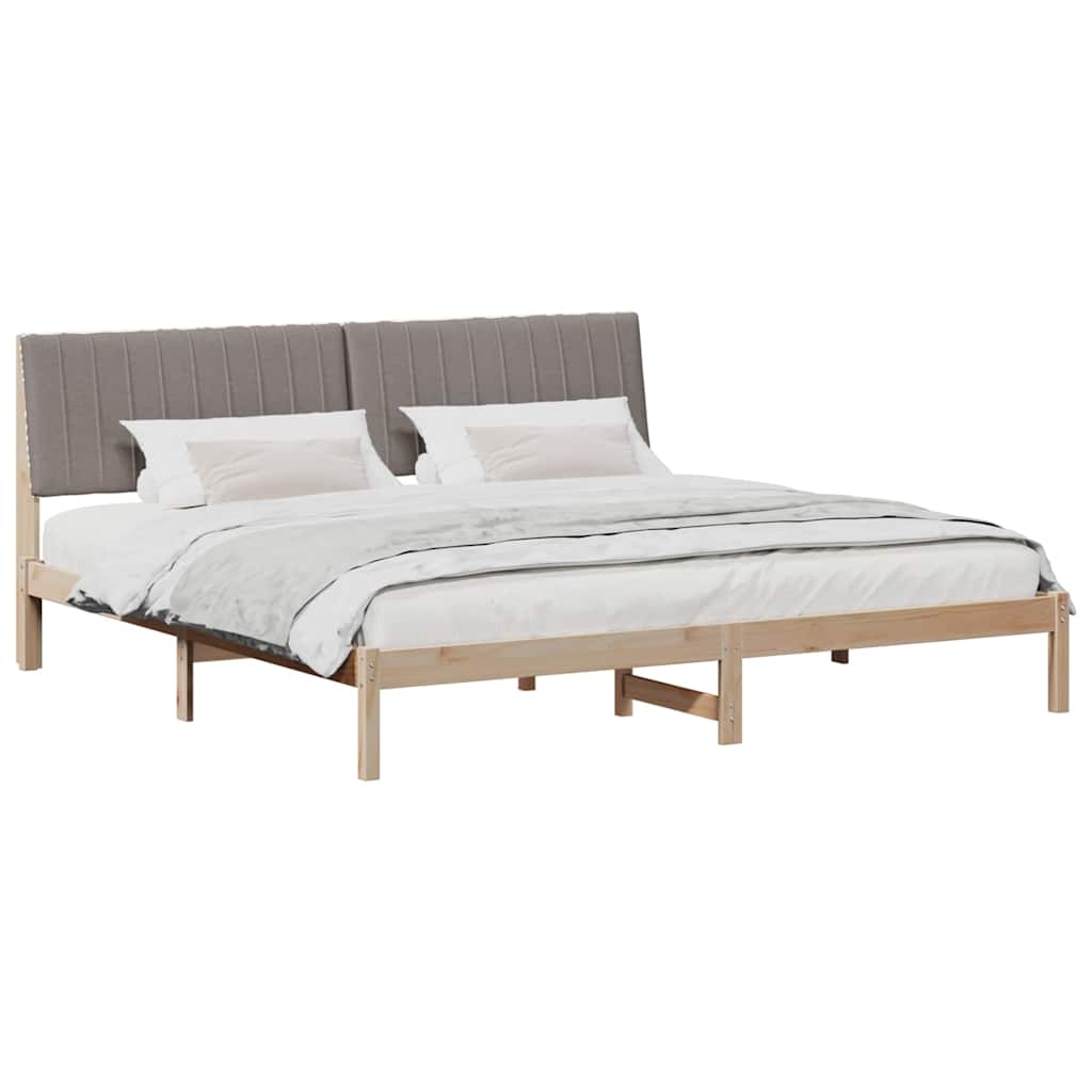 Sengestel med hovedgærde Brun 200 x 200 cm Massiv fyrretræ