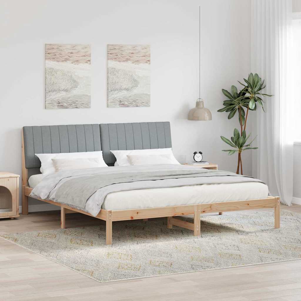 Sengestel med hovedgærde Brun 180 x 200 cm Massiv fyrretræ