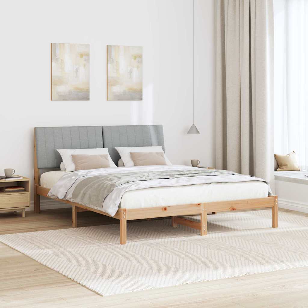 Sengestel med hovedgærde Brun 180 x 200 cm Massiv fyrretræ