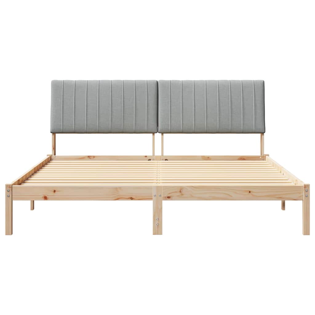 Sengestel med hovedgærde Brun 180 x 200 cm Massiv fyrretræ