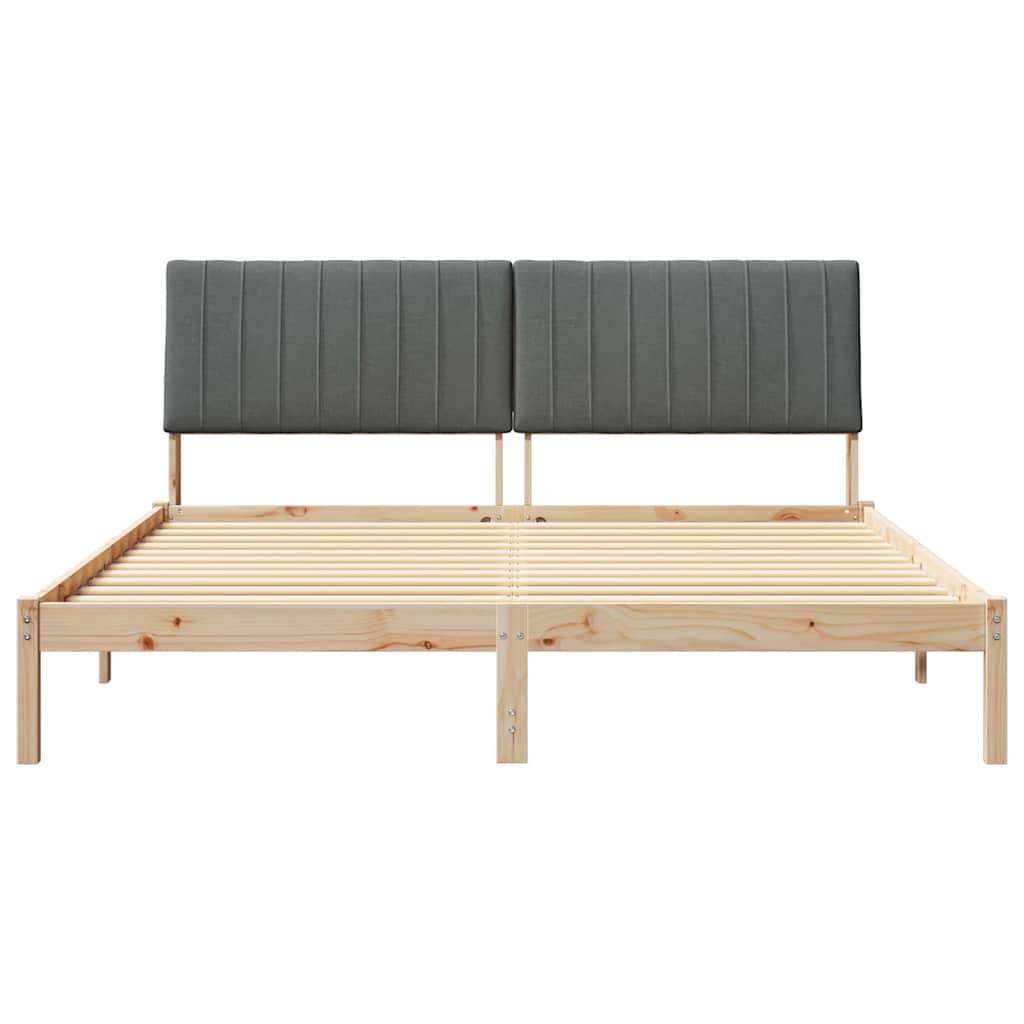 Sengestel med hovedgærde Brun 180 x 200 cm Massiv fyrretræ