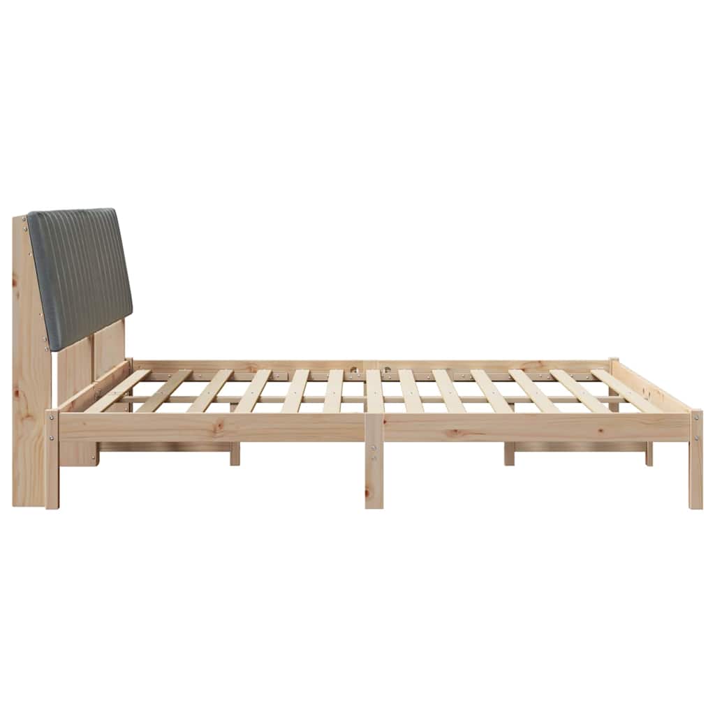 Sengestel med hovedgærde Brun 180 x 200 cm Massiv fyrretræ