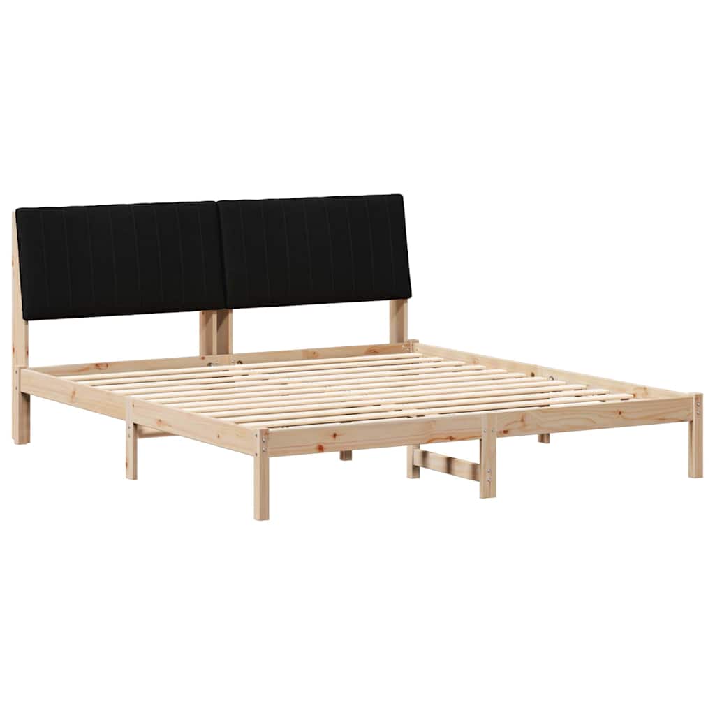 Sengestel med hovedgærde Brun 180 x 200 cm Massiv fyrretræ
