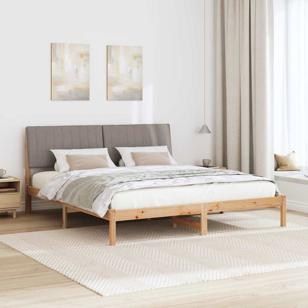 Sengestel med hovedgærde Brun 180 x 200 cm Massiv fyrretræ
