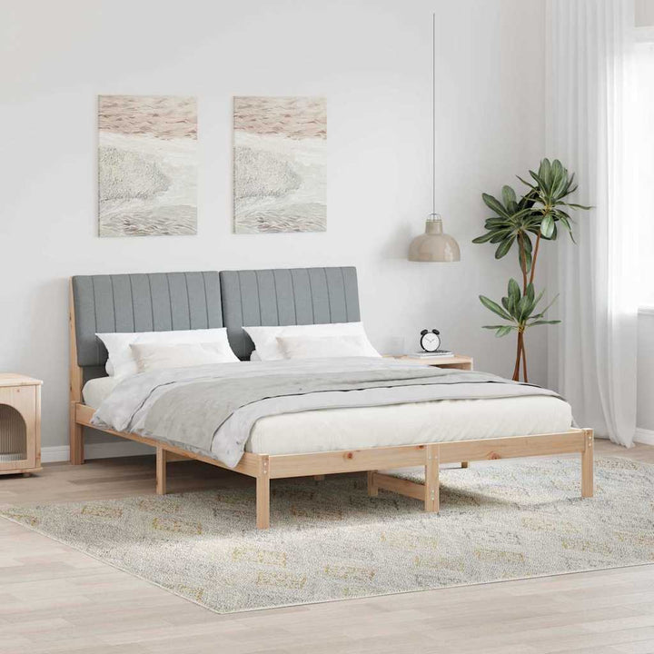 Sengestel med hovedgærde Brun 160 x 200 cm Massiv fyrretræ