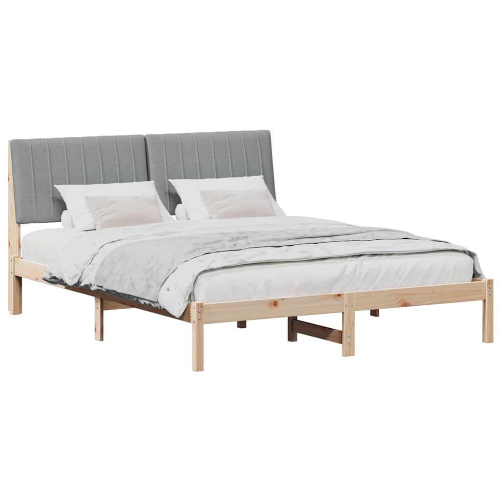 Sengestel med hovedgærde Brun 160 x 200 cm Massiv fyrretræ