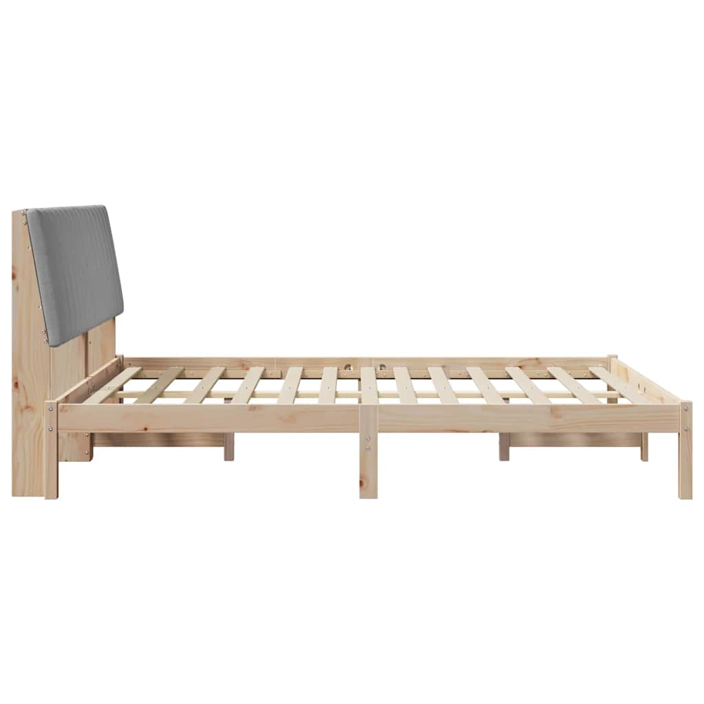 Sengestel med hovedgærde Brun 160 x 200 cm Massiv fyrretræ