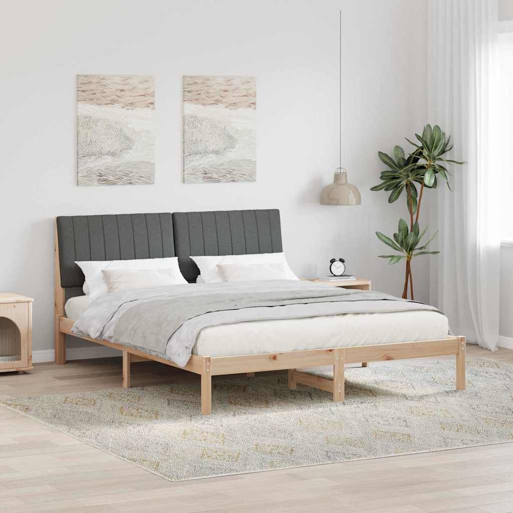 Sengestel med hovedgærde Brun 160 x 200 cm Massiv fyrretræ