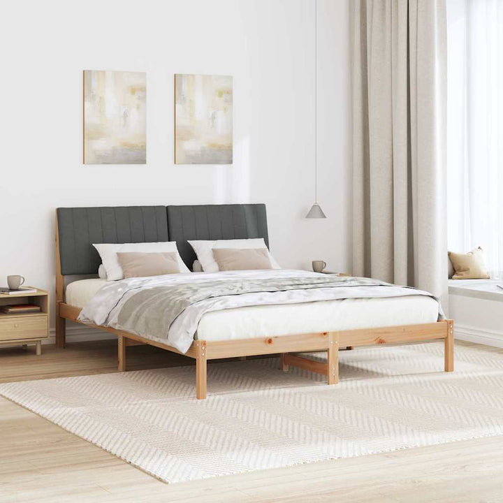 Sengestel med hovedgærde Brun 160 x 200 cm Massiv fyrretræ