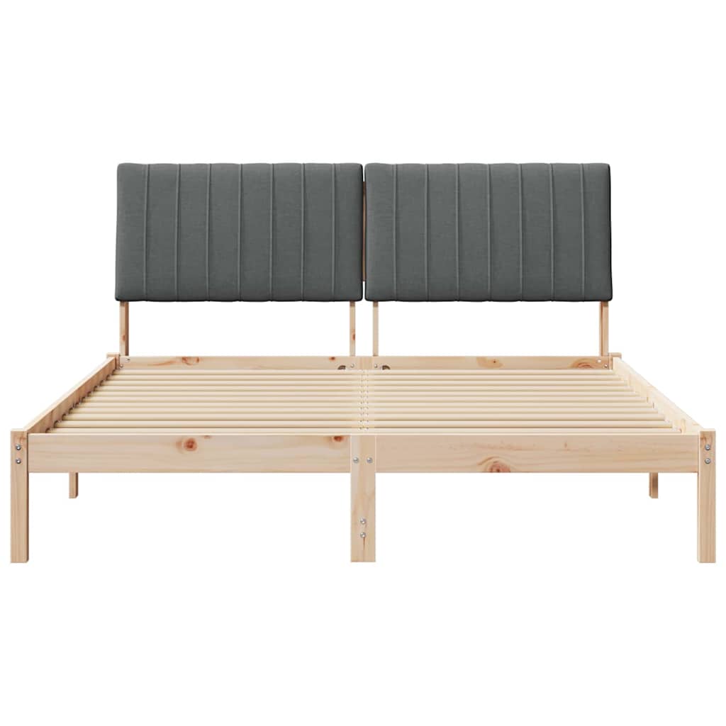 Sengestel med hovedgærde Brun 160 x 200 cm Massiv fyrretræ