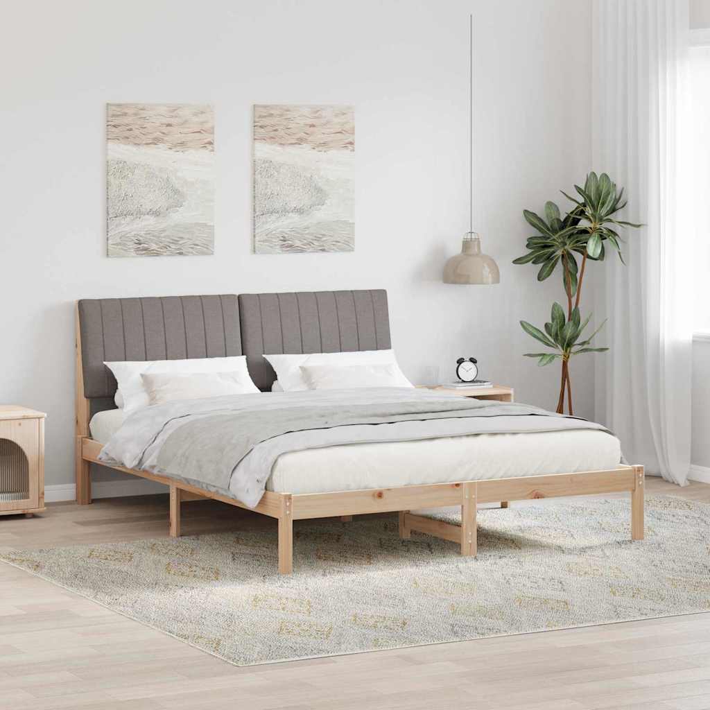 Sengestel med hovedgærde Brun 160 x 200 cm Massiv fyrretræ
