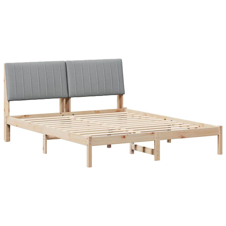 Sengestel med hovedgærde Brun 150 x 200 cm Massiv fyrretræ