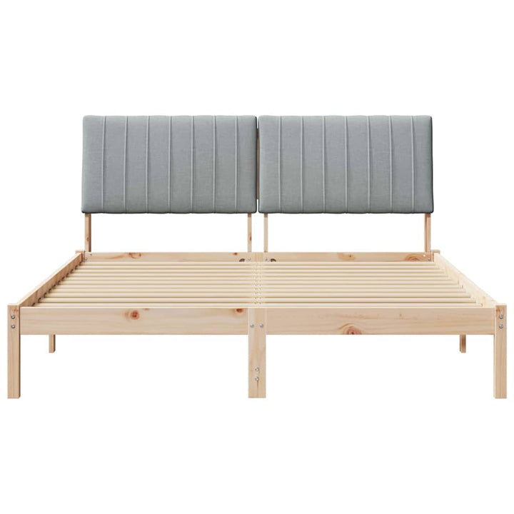 Sengestel med hovedgærde Brun 150 x 200 cm Massiv fyrretræ
