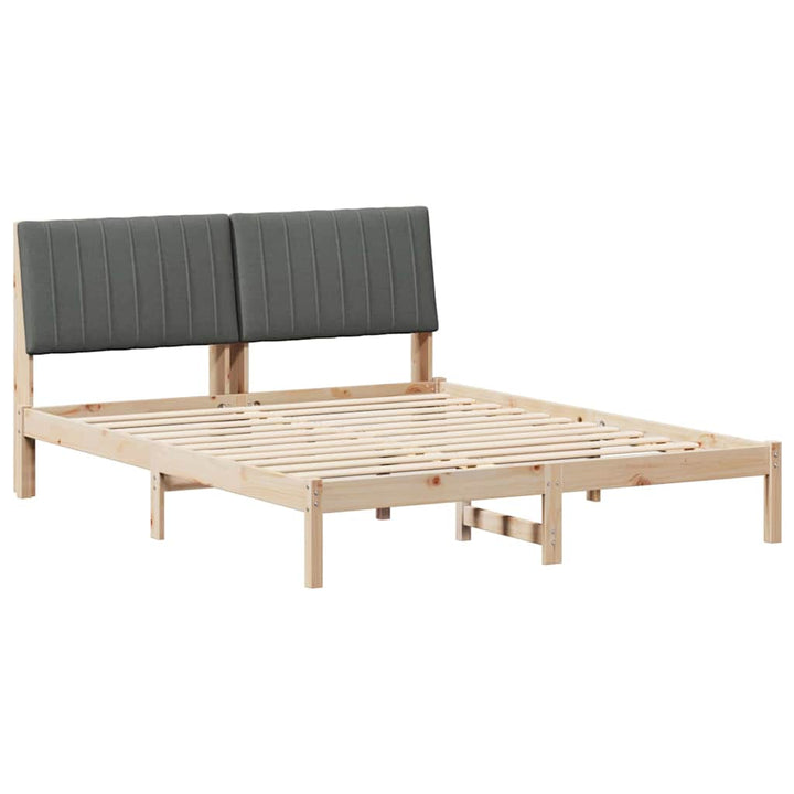 Sengestel med hovedgærde Brun 150 x 200 cm Massiv fyrretræ