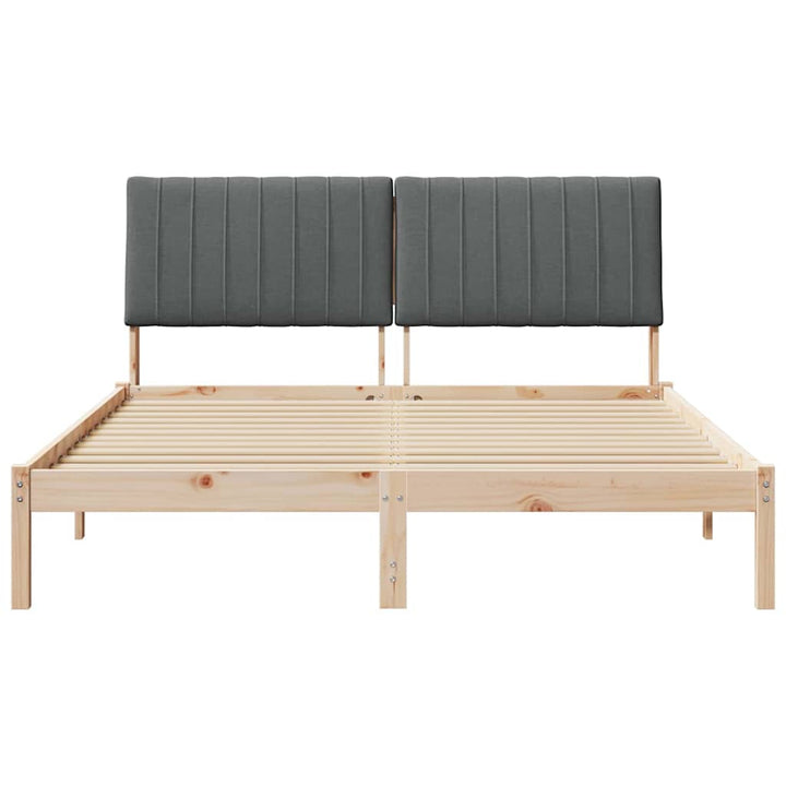 Sengestel med hovedgærde Brun 150 x 200 cm Massiv fyrretræ