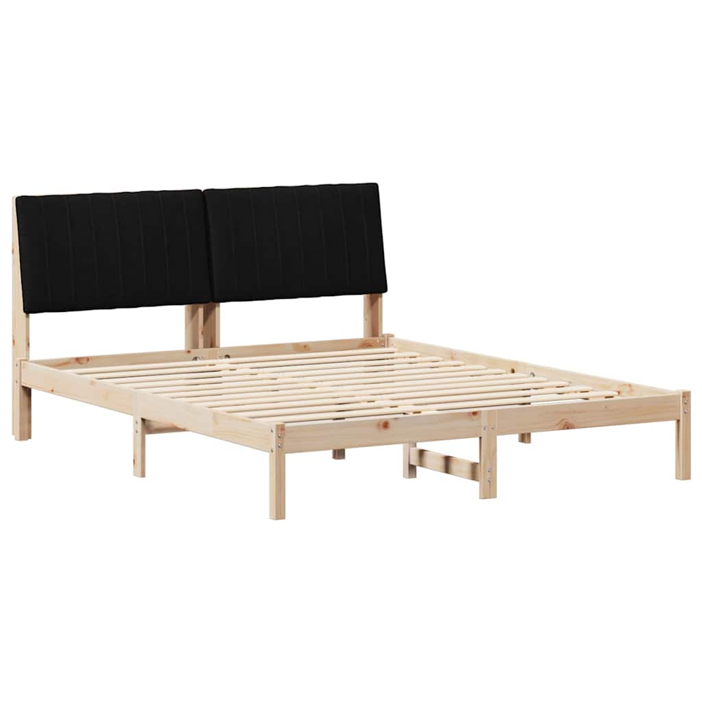 Sengestel med hovedgærde Brun 150 x 200 cm Massiv fyrretræ