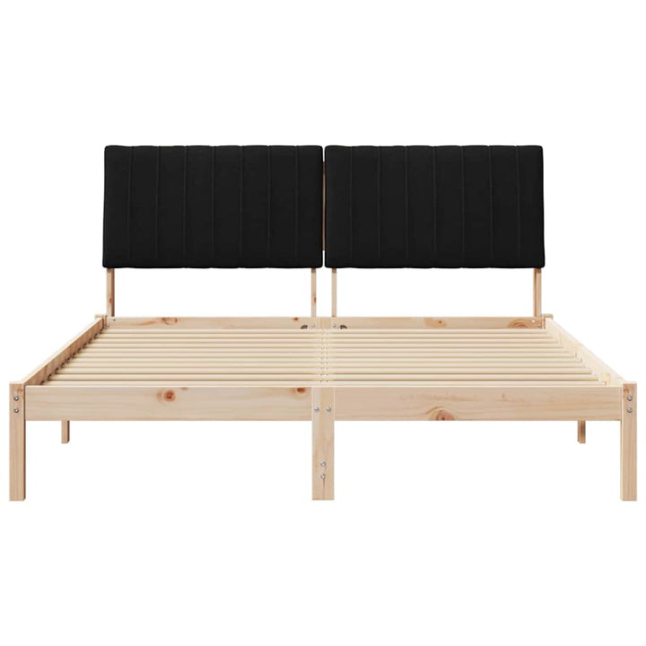 Sengestel med hovedgærde Brun 150 x 200 cm Massiv fyrretræ