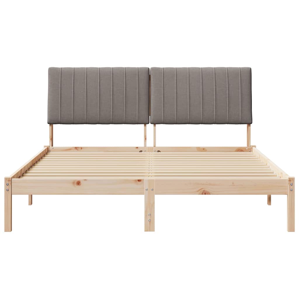 Sengestel med hovedgærde Brun 150 x 200 cm Massiv fyrretræ