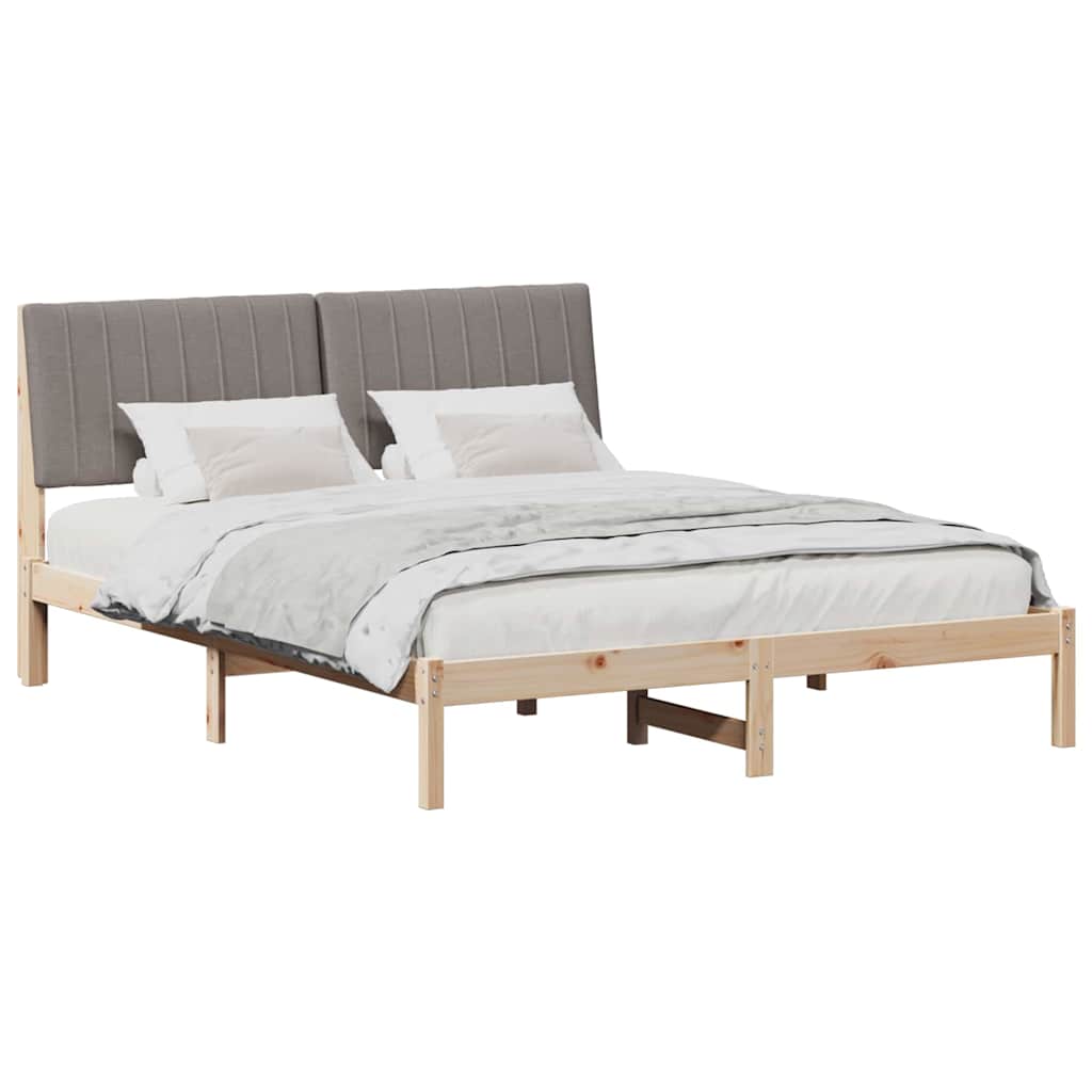 Sengestel med hovedgærde Brun 150 x 200 cm Massiv fyrretræ
