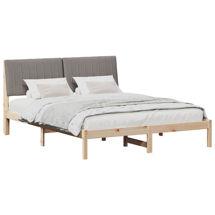 Sengestel med hovedgærde Brun 150 x 200 cm Massiv fyrretræ