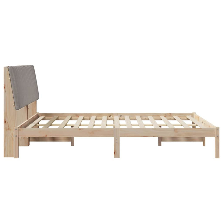 Sengestel med hovedgærde Brun 150 x 200 cm Massiv fyrretræ