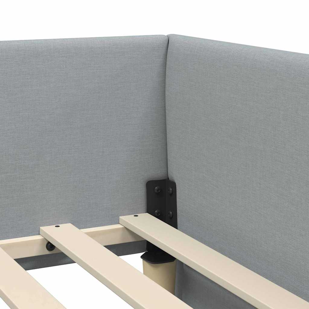 Hjørnesengramme med Madras Andet 2 pcs Lysegrå Stof