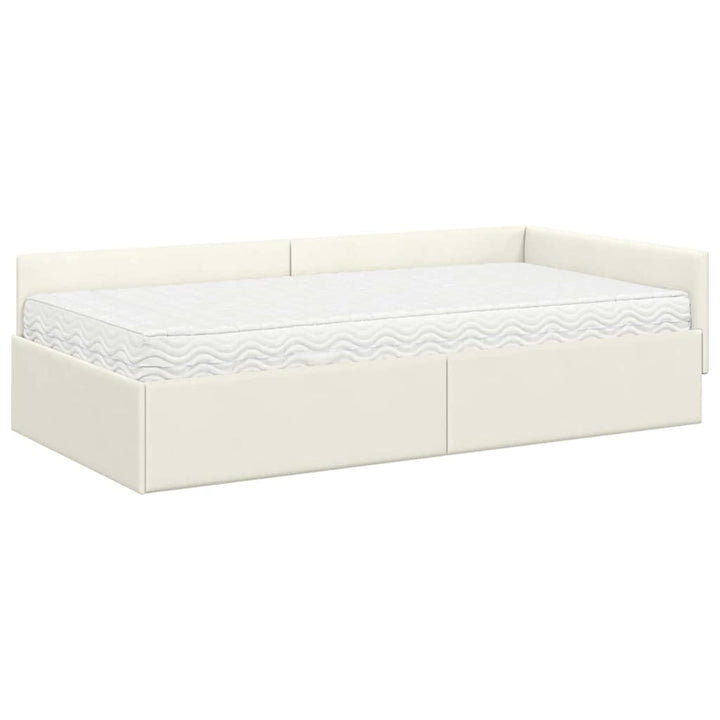 Hjørnesengramme med Madras Andet 2 pcs Creme Fløjl