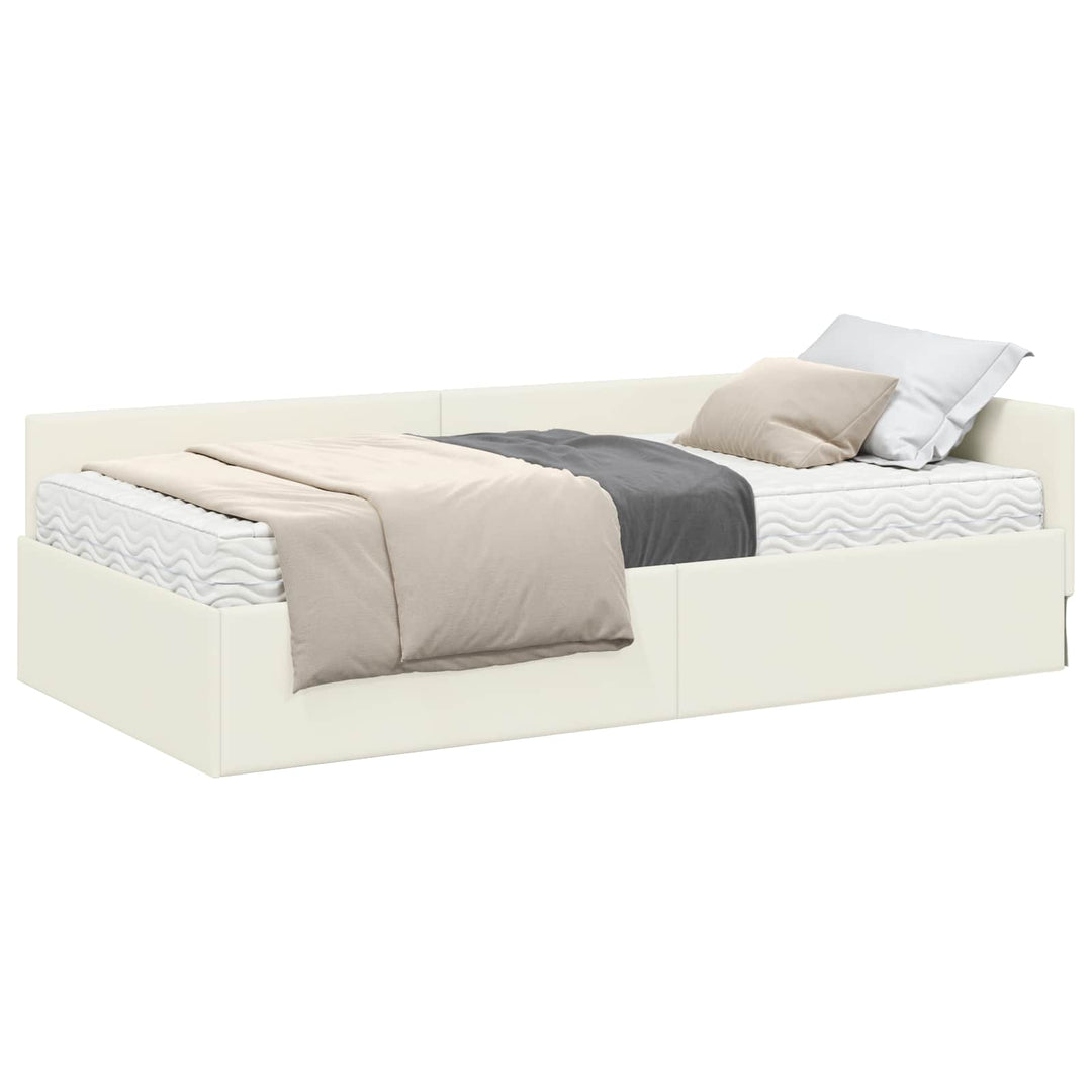 Hjørnesengramme med Madras Andet 2 pcs Creme Fløjl