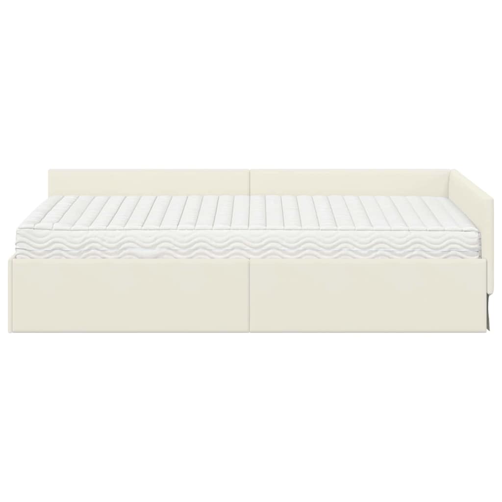 Hjørnesengramme med Madras Andet 2 pcs Creme Fløjl