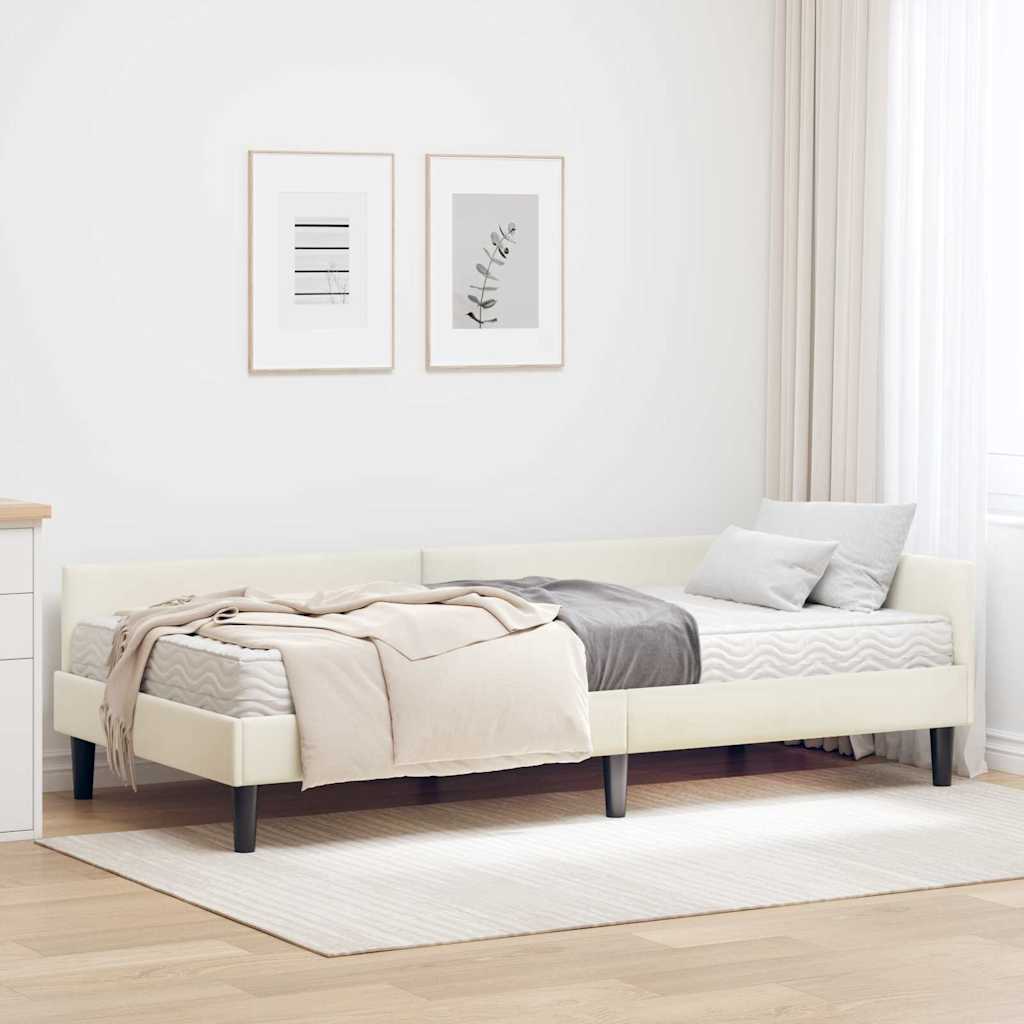 Hjørnesengramme med Madras Andet 2 pcs Creme Fløjl