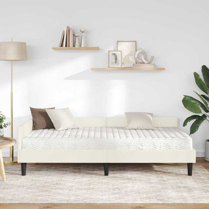 Hjørnesengramme med Madras Andet 2 pcs Creme Fløjl