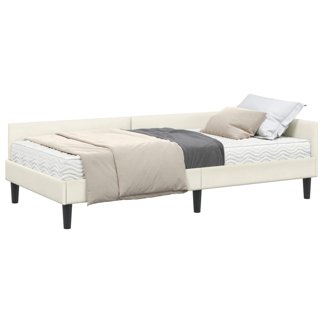 Hjørnesengramme med Madras Andet 2 pcs Creme Fløjl