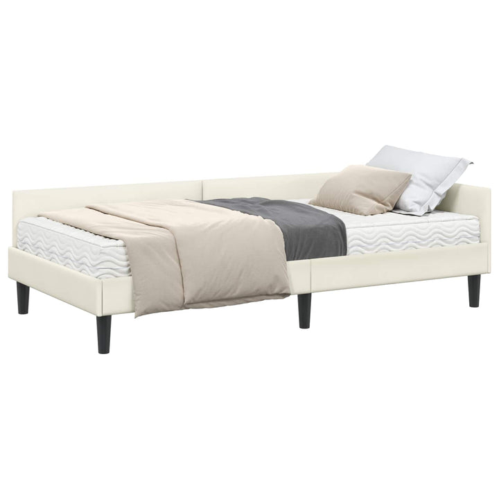 Hjørnesengramme med Madras Andet 2 pcs Creme Fløjl
