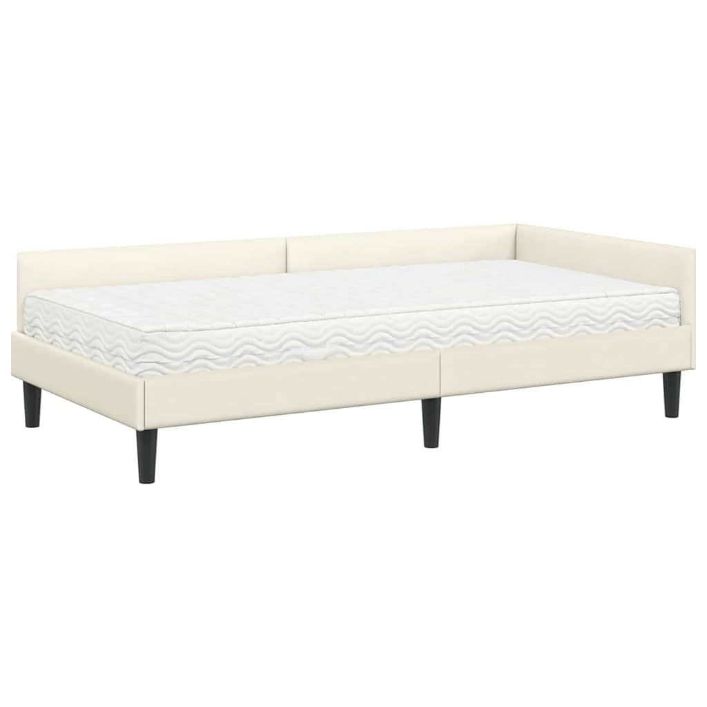 Hjørnesengramme med Madras Andet 2 pcs Creme Fløjl