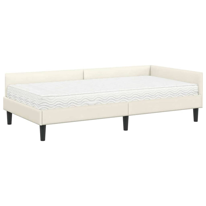 Hjørnesengramme med Madras Andet 2 pcs Creme Fløjl