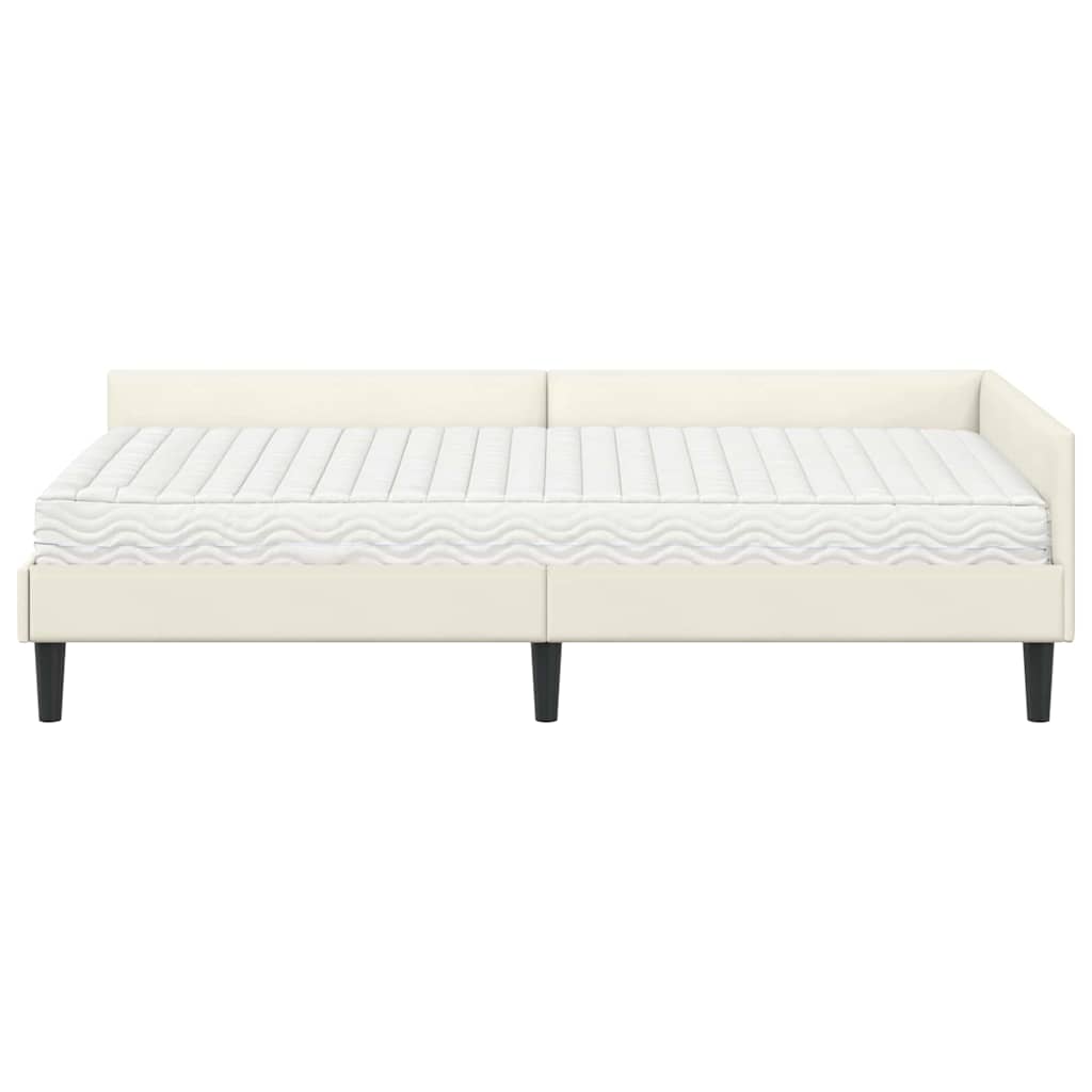 Hjørnesengramme med Madras Andet 2 pcs Creme Fløjl