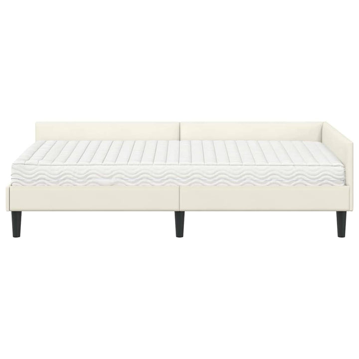 Hjørnesengramme med Madras Andet 2 pcs Creme Fløjl