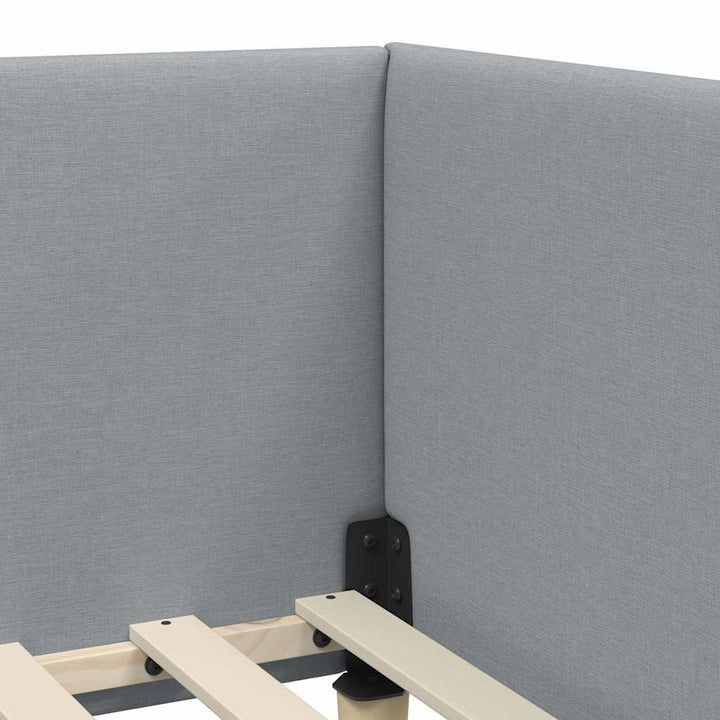 Hjørnesengramme med Madras Andet 2 pcs Lysegrå Stof