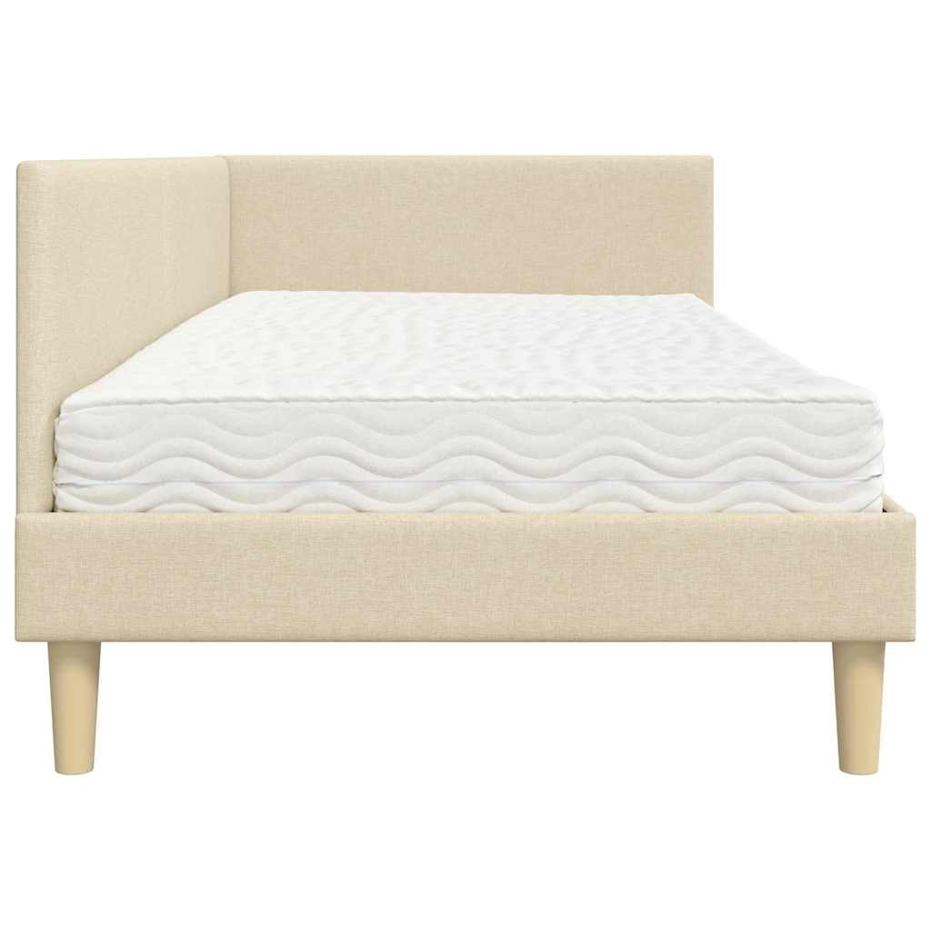 Hjørnesengramme med Madras Andet 2 pcs Creme Stof