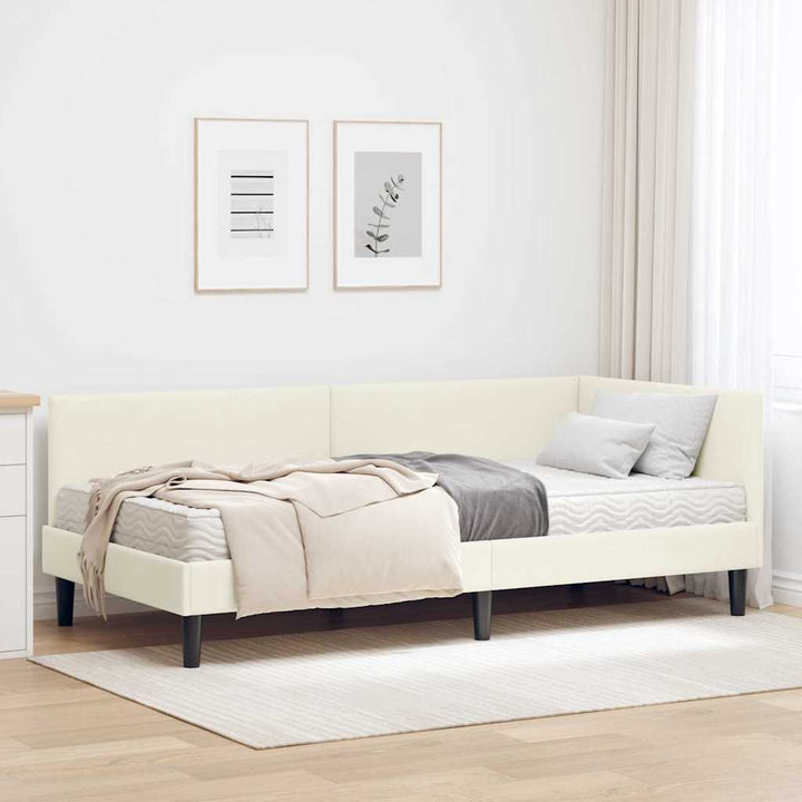 Hjørnesengramme med Madras Andet 2 pcs Creme Fløjl