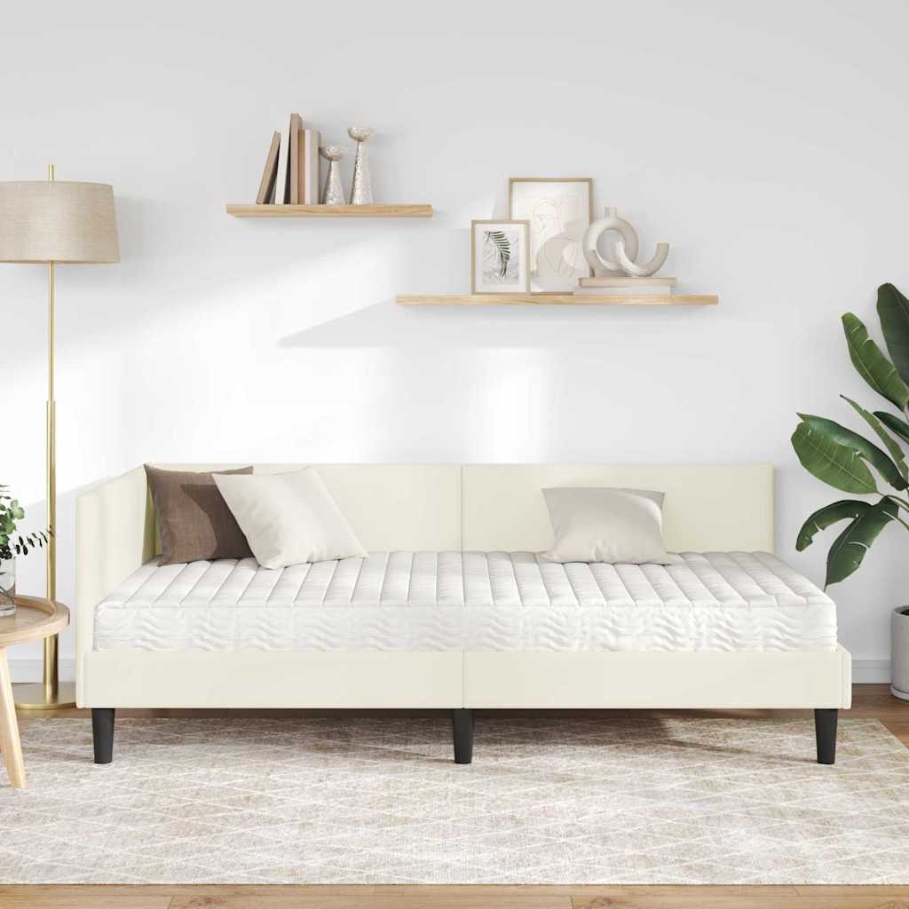 Hjørnesengramme med Madras Andet 2 pcs Creme Fløjl