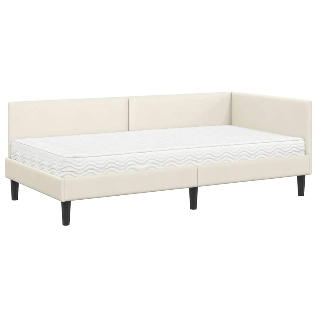 Hjørnesengramme med Madras Andet 2 pcs Creme Fløjl
