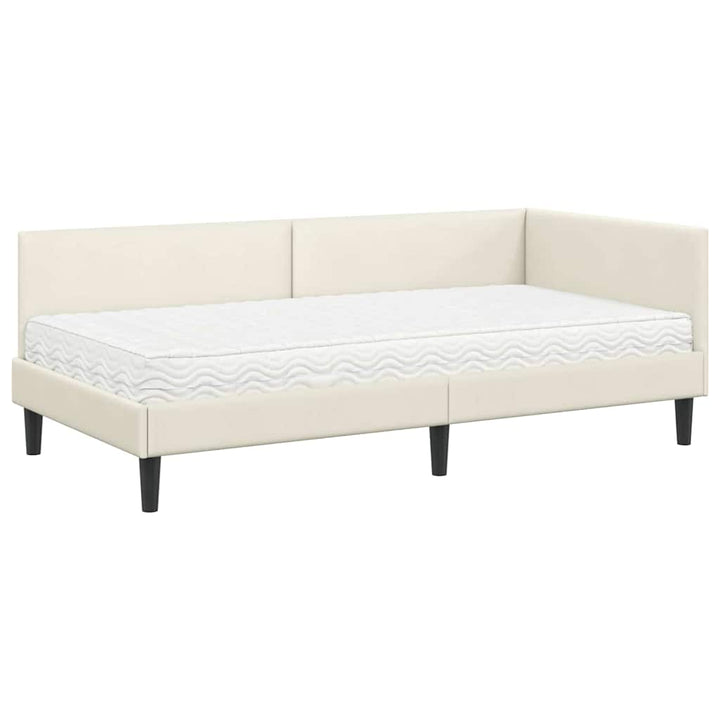 Hjørnesengramme med Madras Andet 2 pcs Creme Fløjl