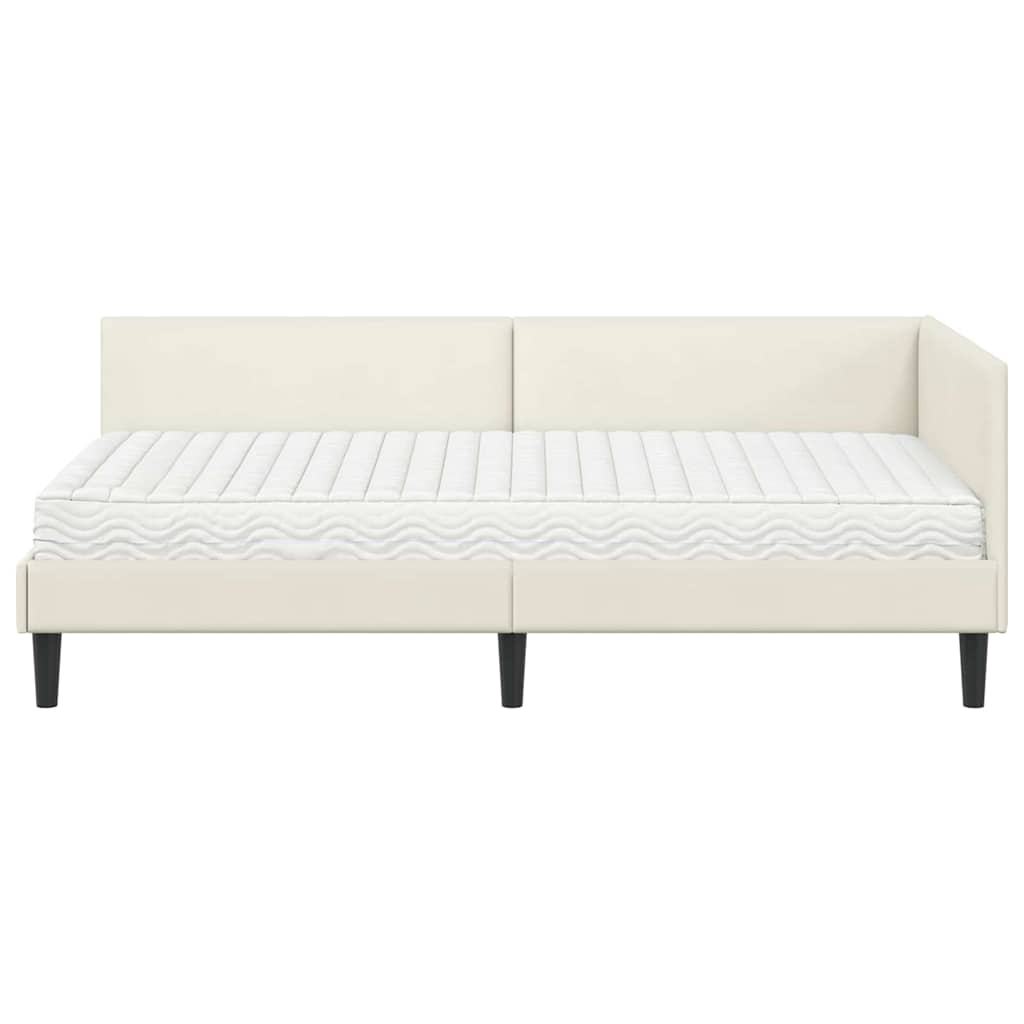 Hjørnesengramme med Madras Andet 2 pcs Creme Fløjl