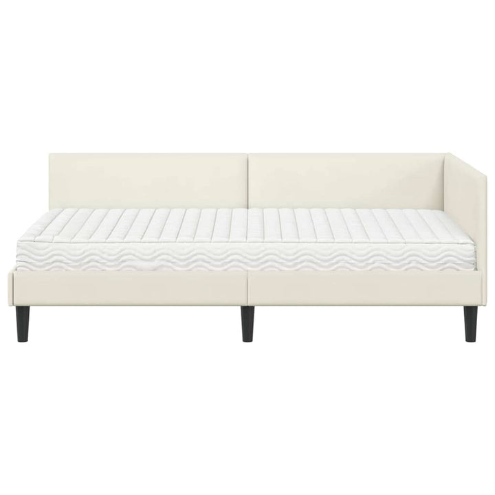 Hjørnesengramme med Madras Andet 2 pcs Creme Fløjl