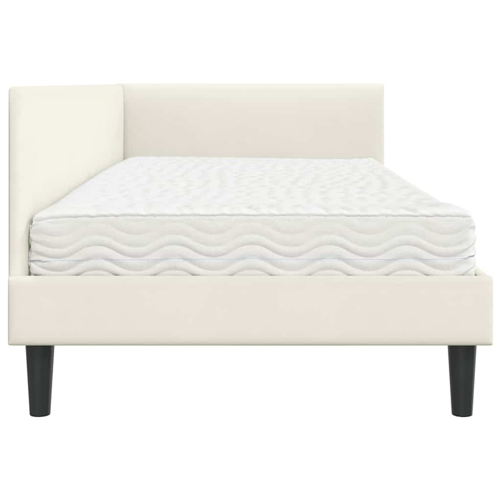 Hjørnesengramme med Madras Andet 2 pcs Creme Fløjl