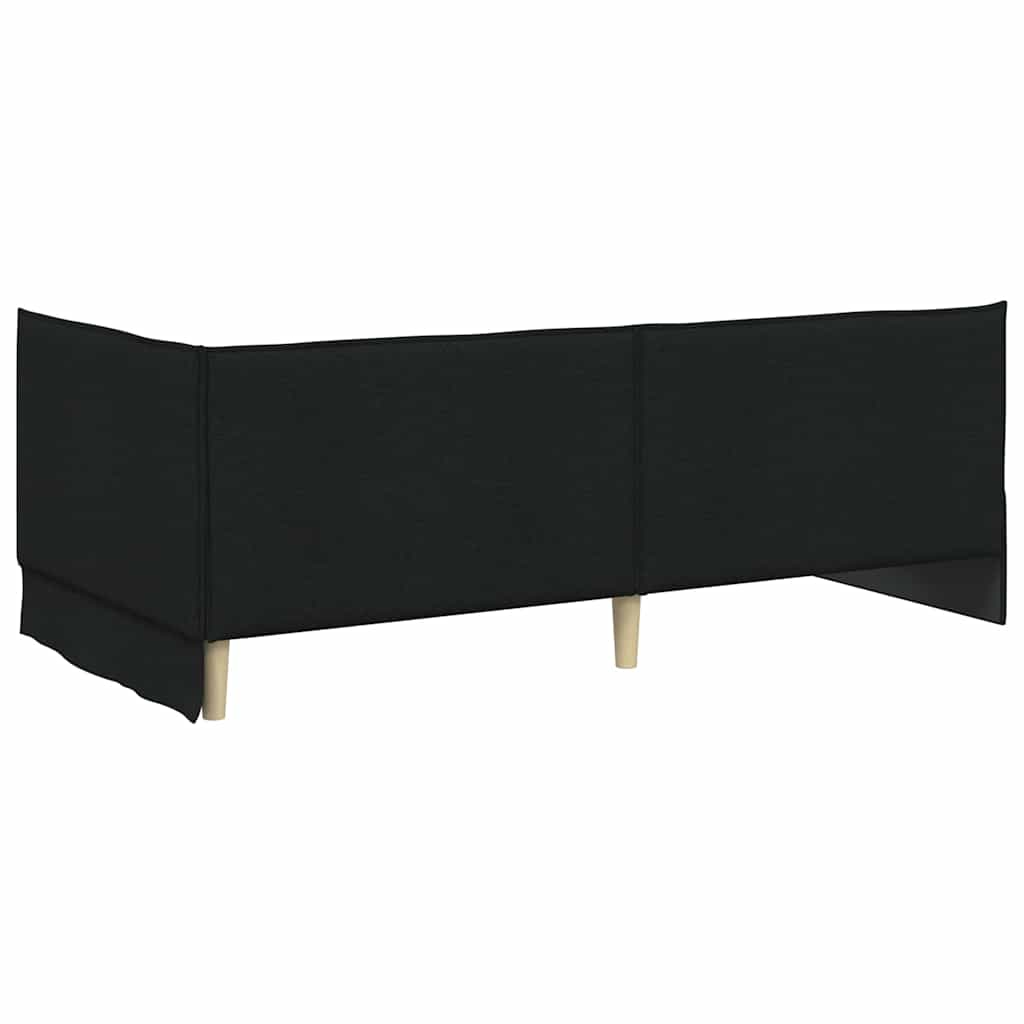 Hjørnesengramme med Madras 2 stk. Sort 90 x 200 cm Fløjl